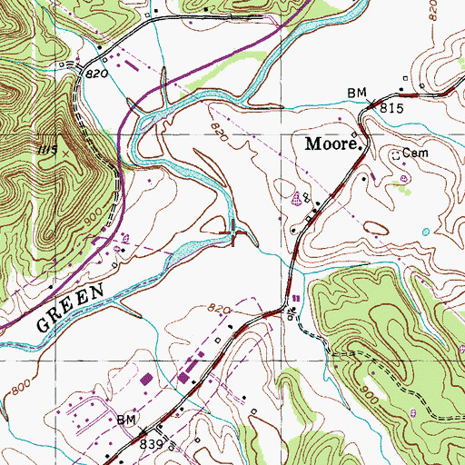 Topographic Map of Hickman Creek, KY