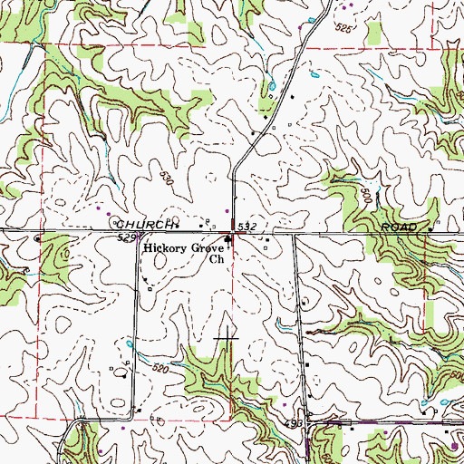 Topographic Map of Hickory Grove Church, KY