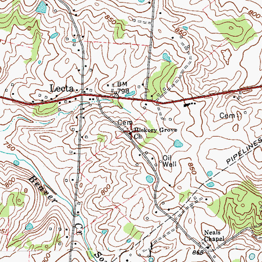 Topographic Map of Hickory Grove Church, KY