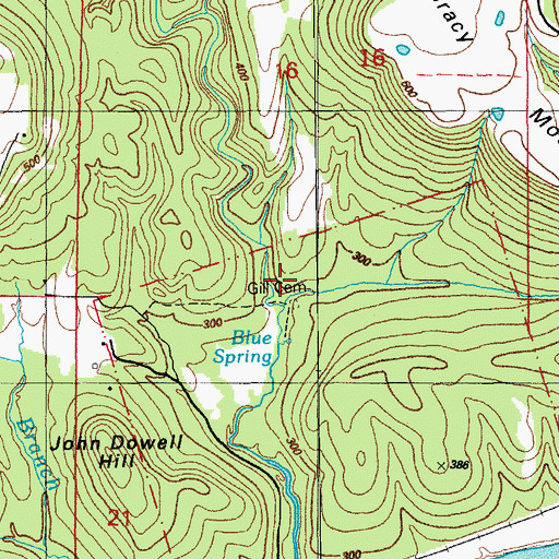 Topographic Map of Gill Cemetery, AR