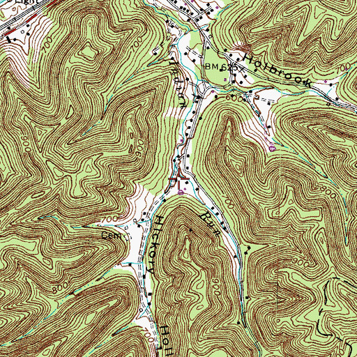 Topographic Map of Hickory Hollow, KY