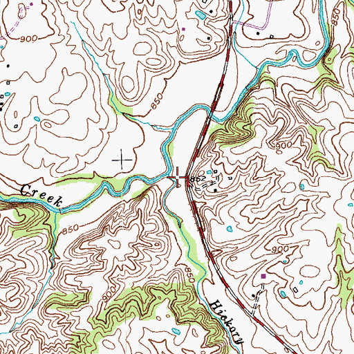 Topographic Map of Hickory Lick, KY
