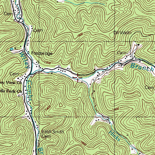 Topographic Map of Hicks Branch, KY