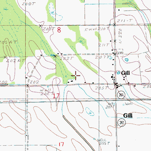 Topographic Map of Gill School, AR