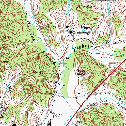 Topographic Map of Higgins Branch, KY