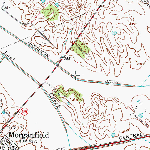 Topographic Map of Higginson Ditch, KY