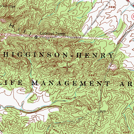 Topographic Map of Higginson-Henry Wildlife Management Area, KY