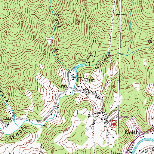 Topographic Map of High Fork Branch, KY