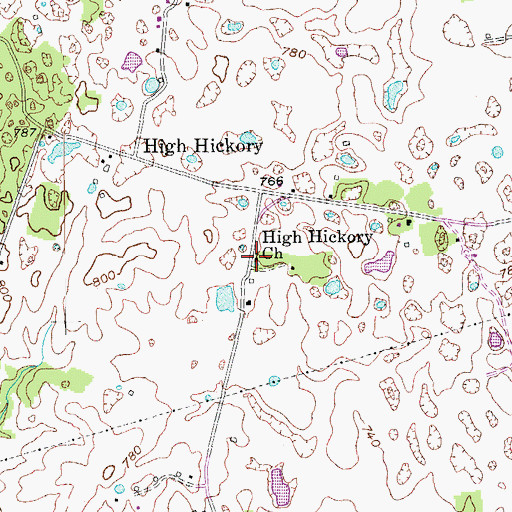 Topographic Map of High Hickory Church, KY
