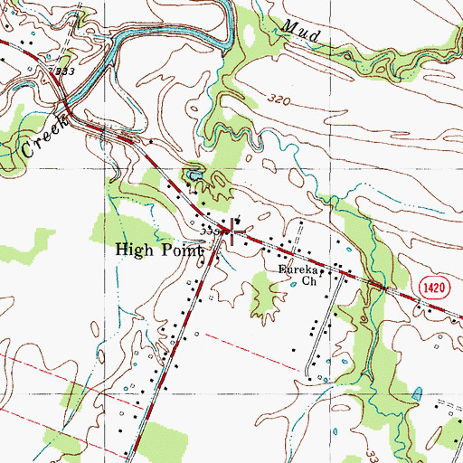 Topographic Map of High Point, KY