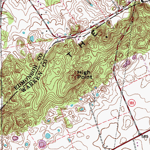 Topographic Map of High Point, KY