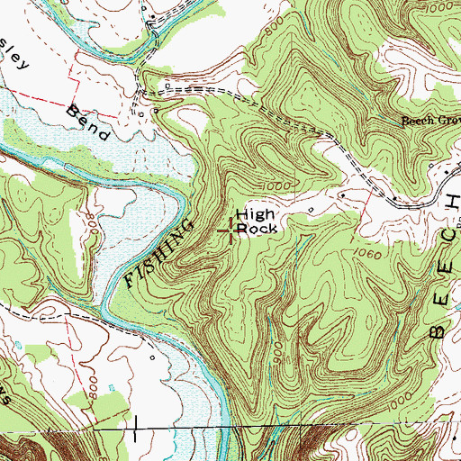 Topographic Map of High Rock, KY