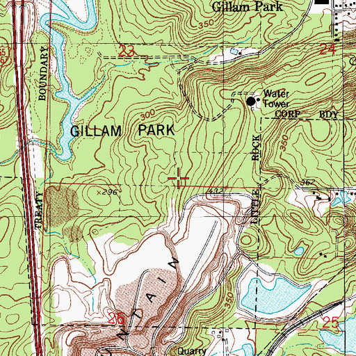 Topographic Map of Gillam Park, AR