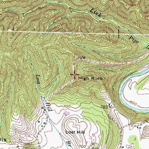 Topographic Map of High Rock, KY