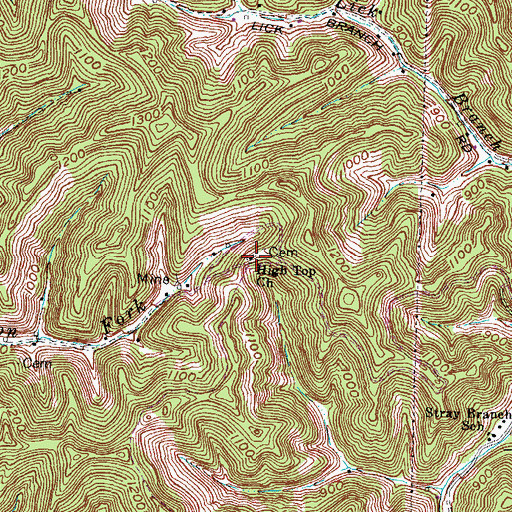 Topographic Map of High Top Church, KY