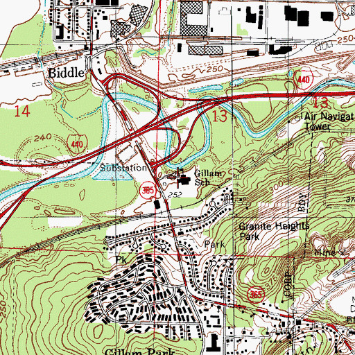 Topographic Map of Gillam School, AR