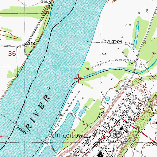 Topographic Map of Highland Creek, KY