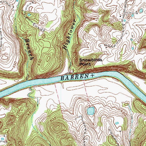 Topographic Map of Hightower Creek, KY