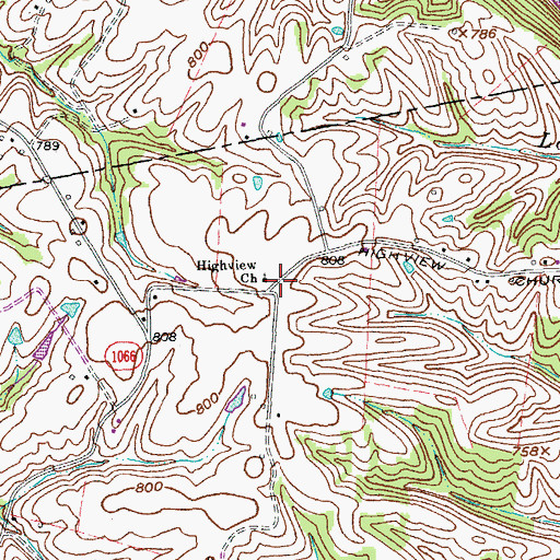 Topographic Map of Highview Church, KY