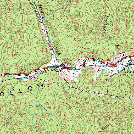 Topographic Map of Hignite Creek, KY