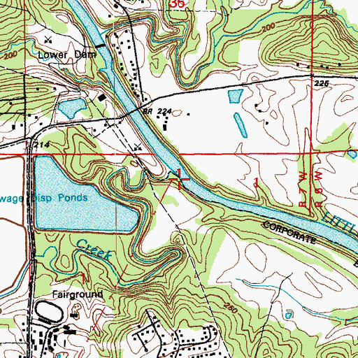 Topographic Map of Gin Creek, AR
