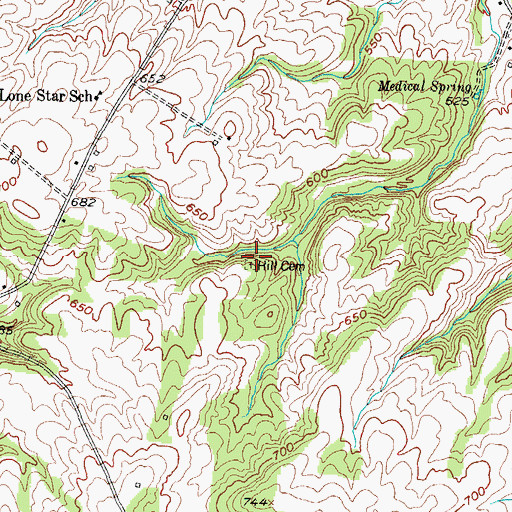 Topographic Map of Hill Cemetery, KY