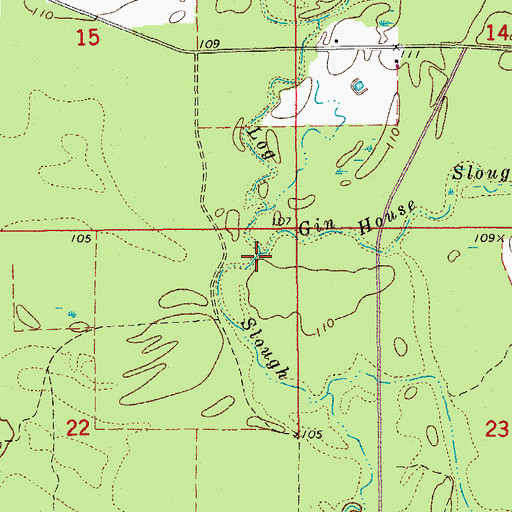 Topographic Map of Gin House Slough, AR