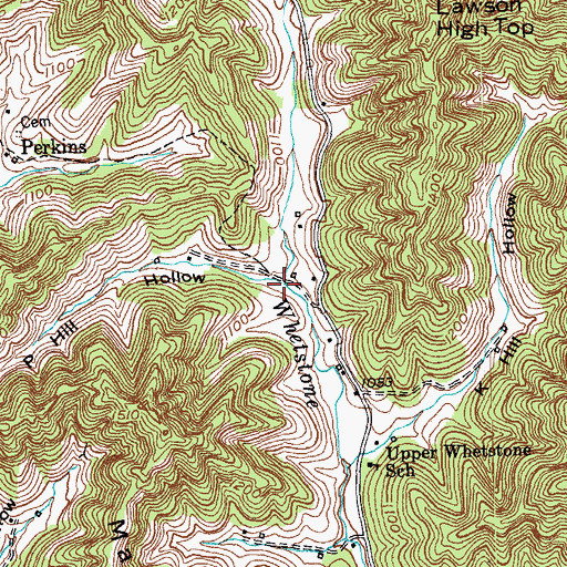 Topographic Map of Hill Hollow, KY