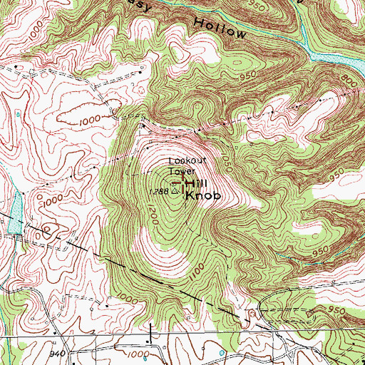Topographic Map of Hill Knob, KY