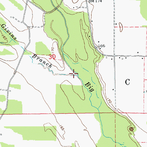 Topographic Map of Givins Branch, AR