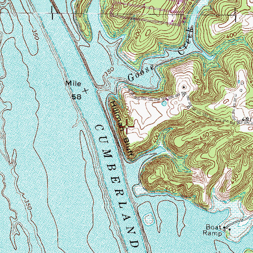 Topographic Map of Hillman Bluff, KY
