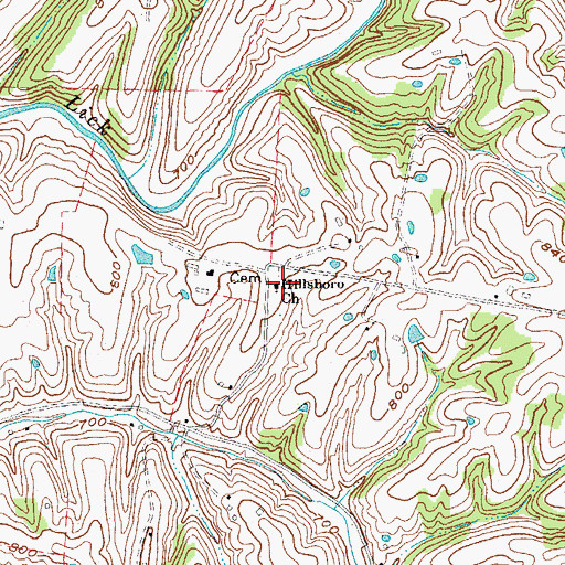 Topographic Map of Hillsboro Church, KY