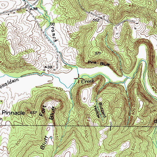 Topographic Map of Hillyard Branch, KY