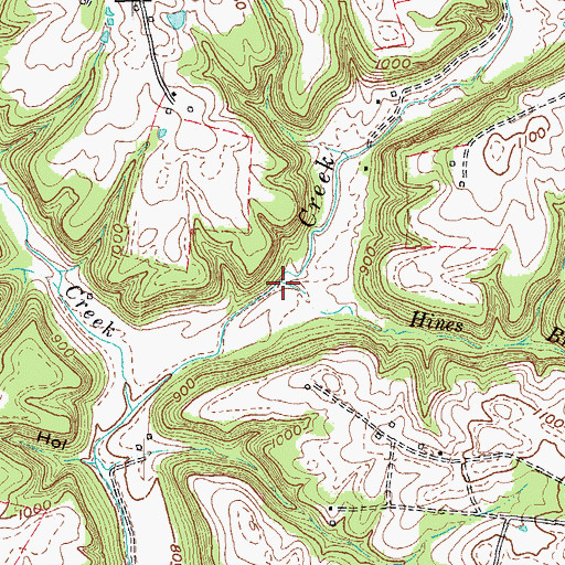 Topographic Map of Hines Branch, KY