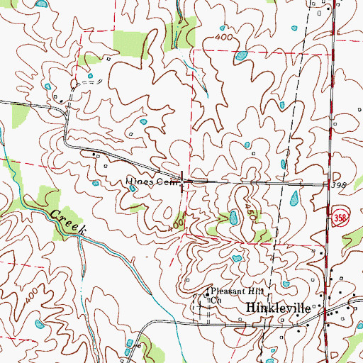Topographic Map of Hines Cemetery, KY