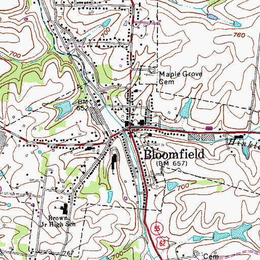Topographic Map of Hinkle Creek, KY