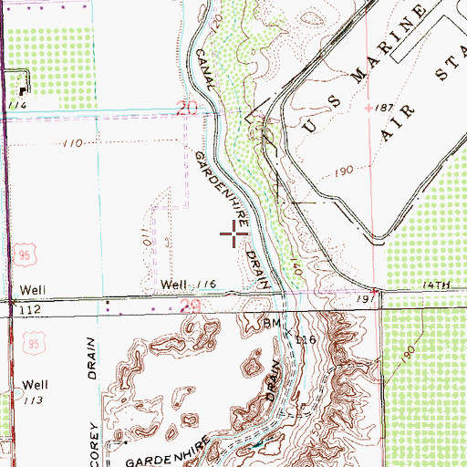 Topographic Map of Gardenhire Drain, AZ