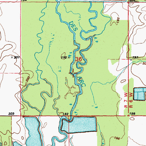 Topographic Map of Glade Creek, AR