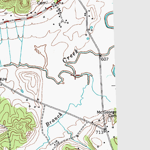Topographic Map of Hinton Branch, KY