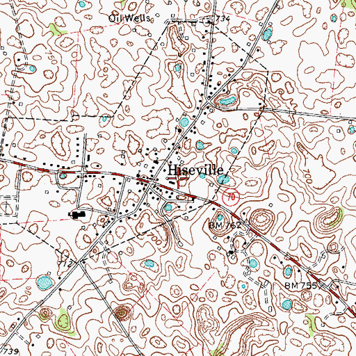 Topographic Map of Hiseville, KY