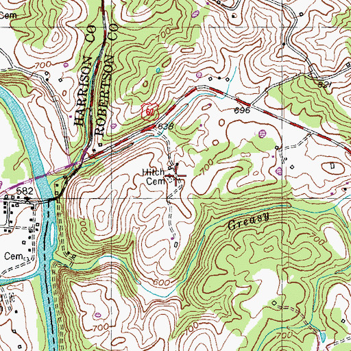 Topographic Map of Hitch Cemetery, KY