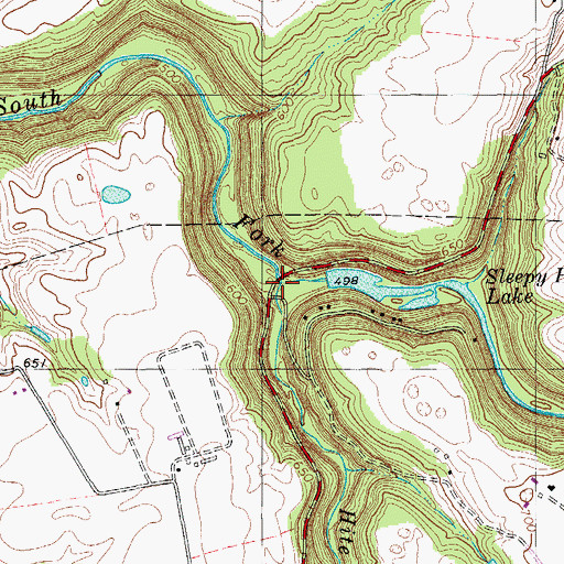 Topographic Map of Hite Creek, KY