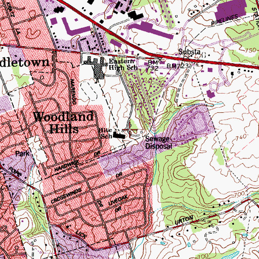 Topographic Map of Hite School, KY