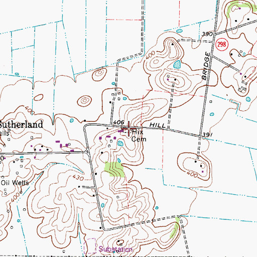 Topographic Map of Hix Cemetery, KY
