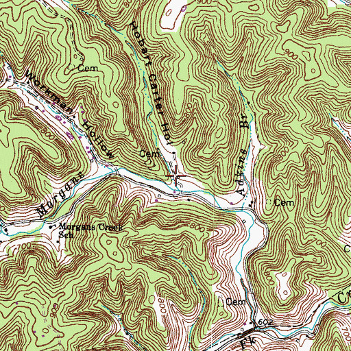Topographic Map of Hobart Carter Hollow, KY