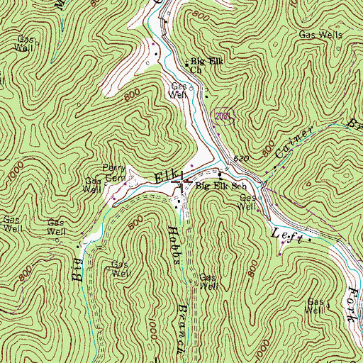 Topographic Map of Hobbs Branch, KY