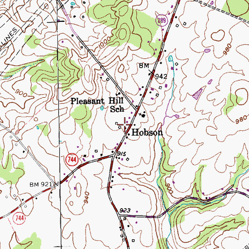 Topographic Map of Hobson, KY