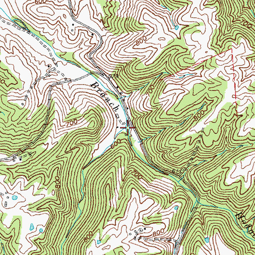 Topographic Map of Hodge Branch, KY