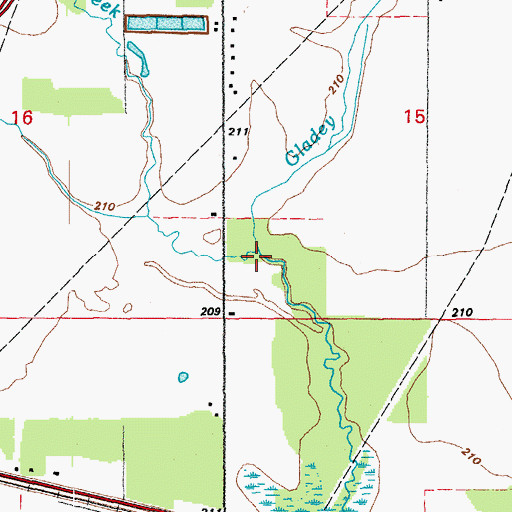 Topographic Map of Gladey Creek, AR
