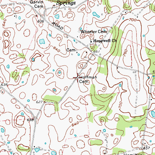 Topographic Map of Hoffman Cemetery, KY